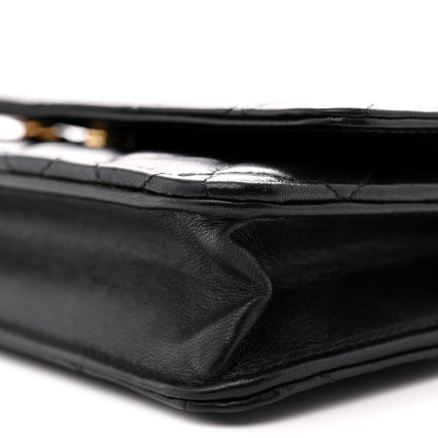 Lambskin Quilted Wallet On Chain WOC Black