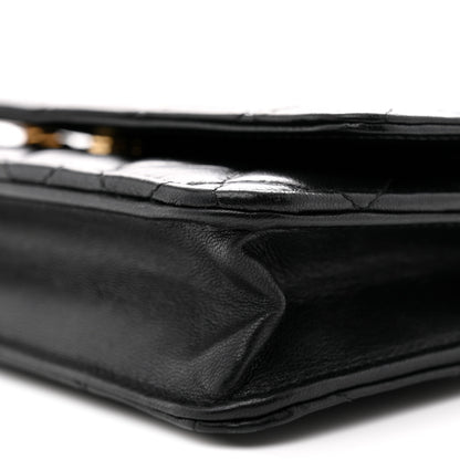 Chanel Lambskin Quilted Wallet On Chain WOC Black 10 of 11
