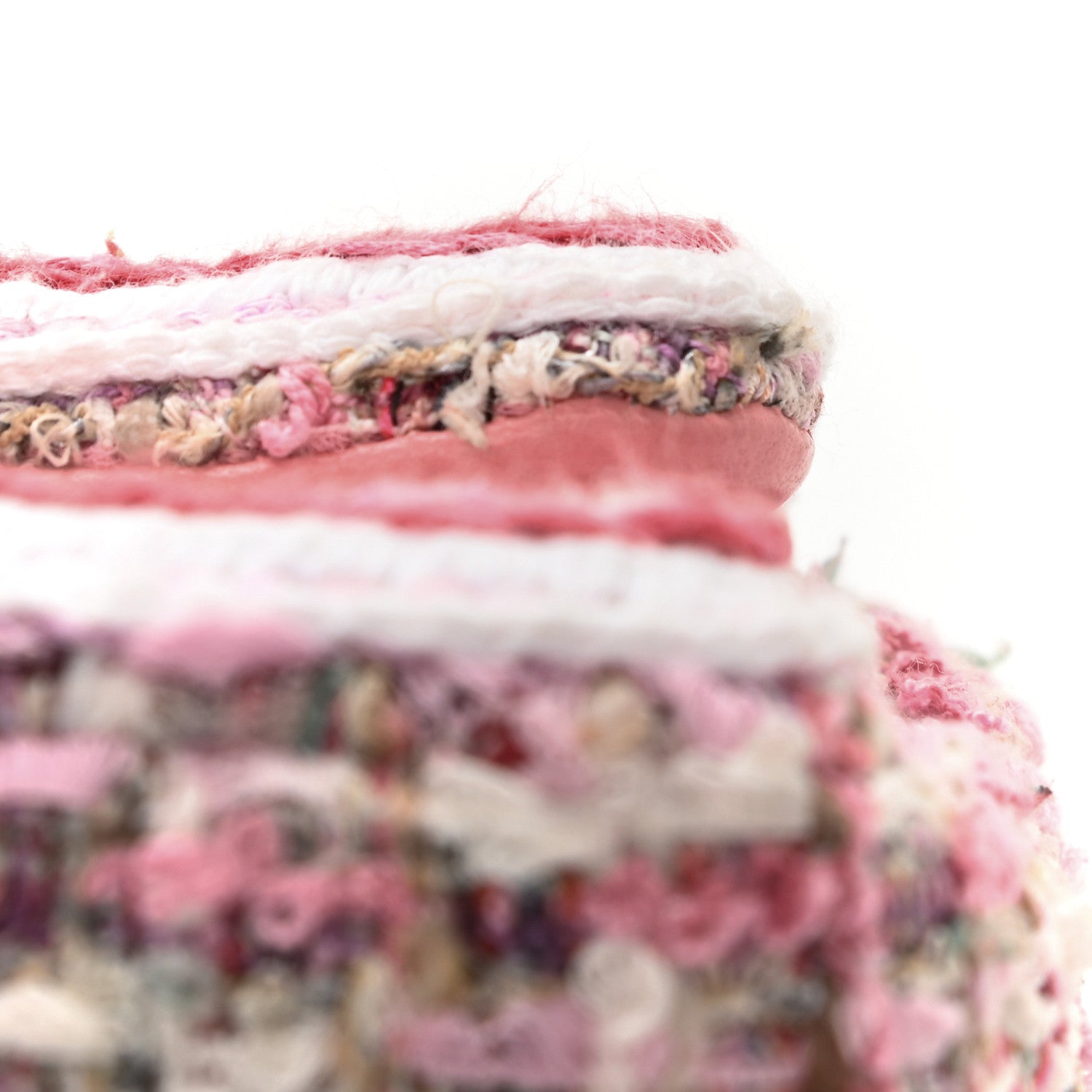 Chanel Tweed Braid Mini Flap White Pink 11 of 14