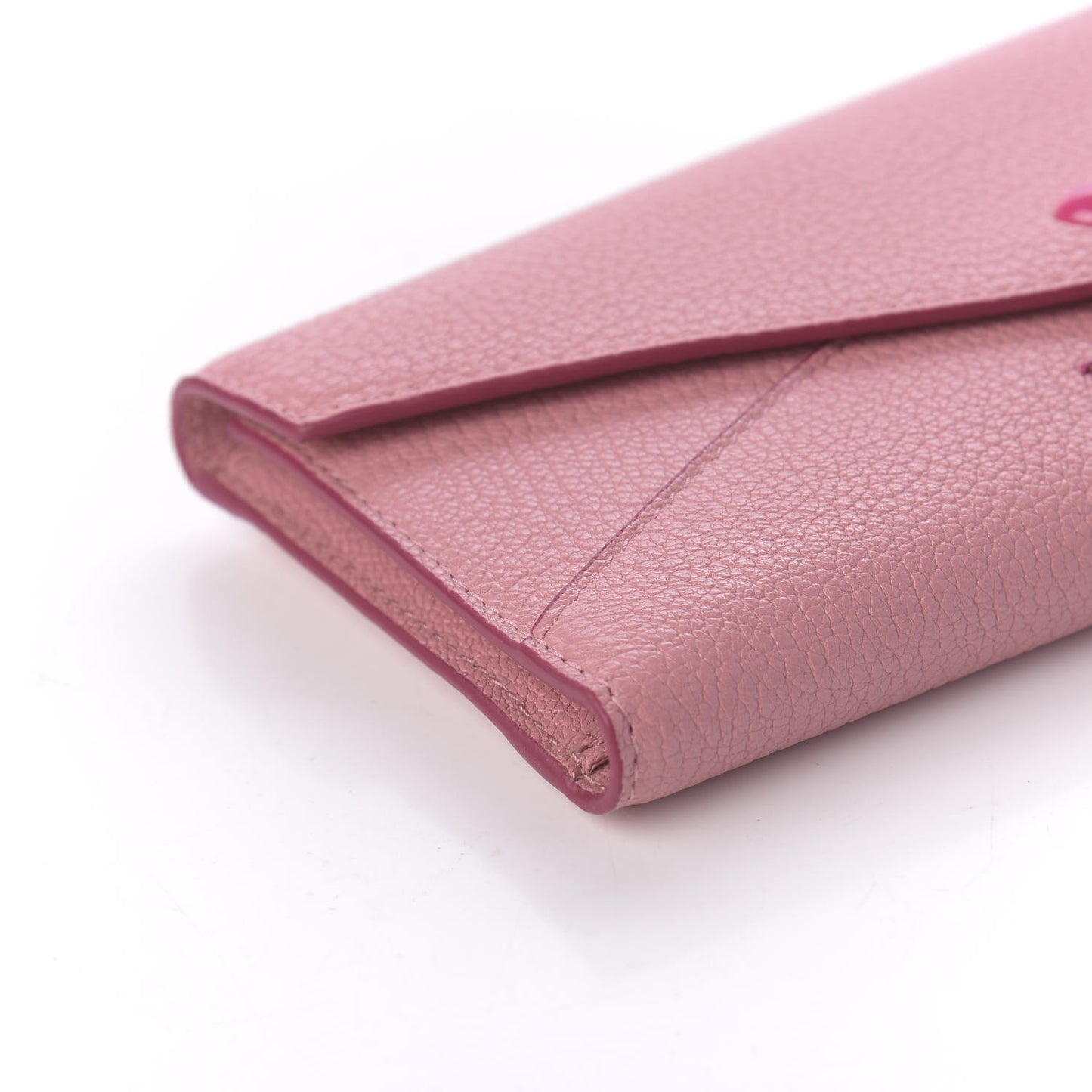 Goatskin Madras Love Forever Envelope Wallet Rosa
