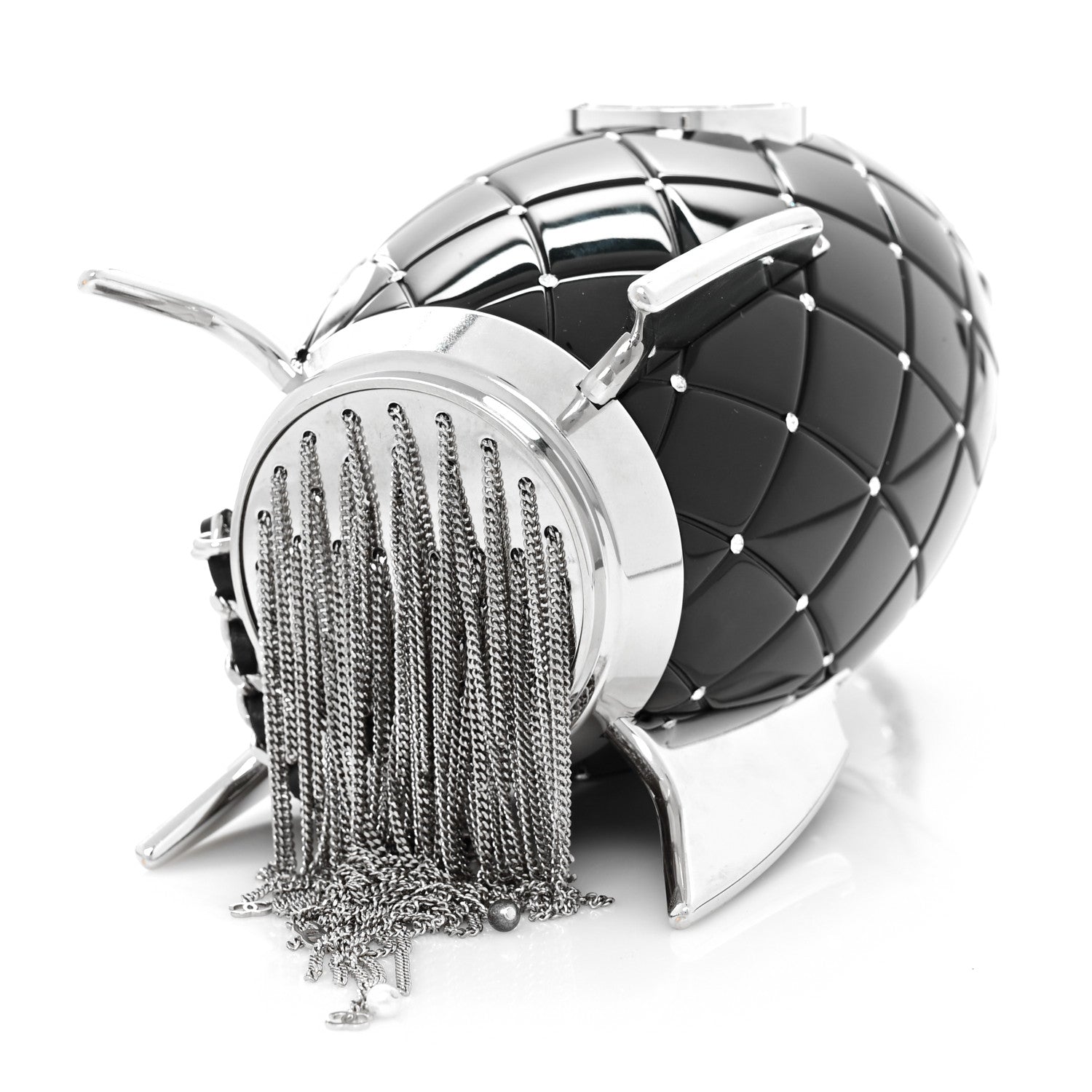 Chanel Plexiglass Crystal Rocket Ship Minaudière Clutch Black 7 of 7