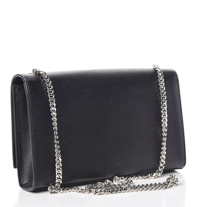 Saint Laurent Grain De Poudre Medium Classic Monogram Kate Satchel Black 3 of 9