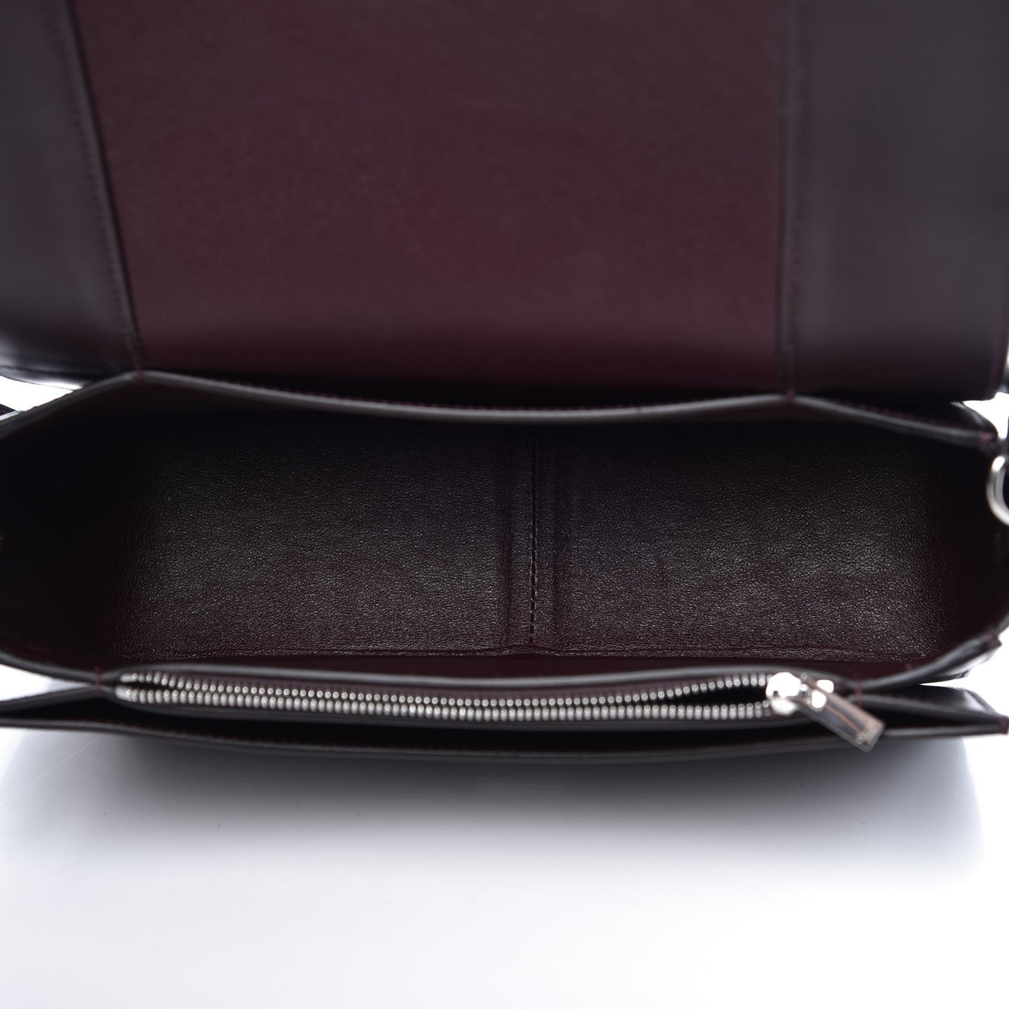 Shiny Smooth Calfskin Medium Frame Shoulder Bag Burgundy Pearl Blue