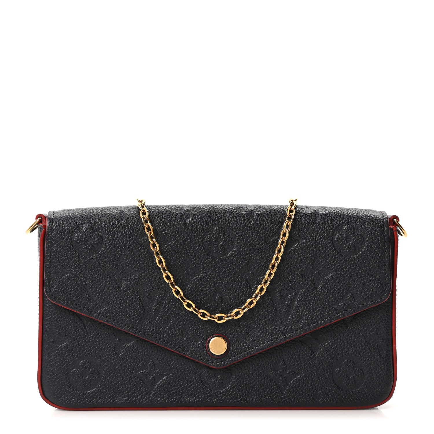 Louis Vuitton Empreinte Pochette Felicie Chain Wallet Marine Rouge 1 of 11