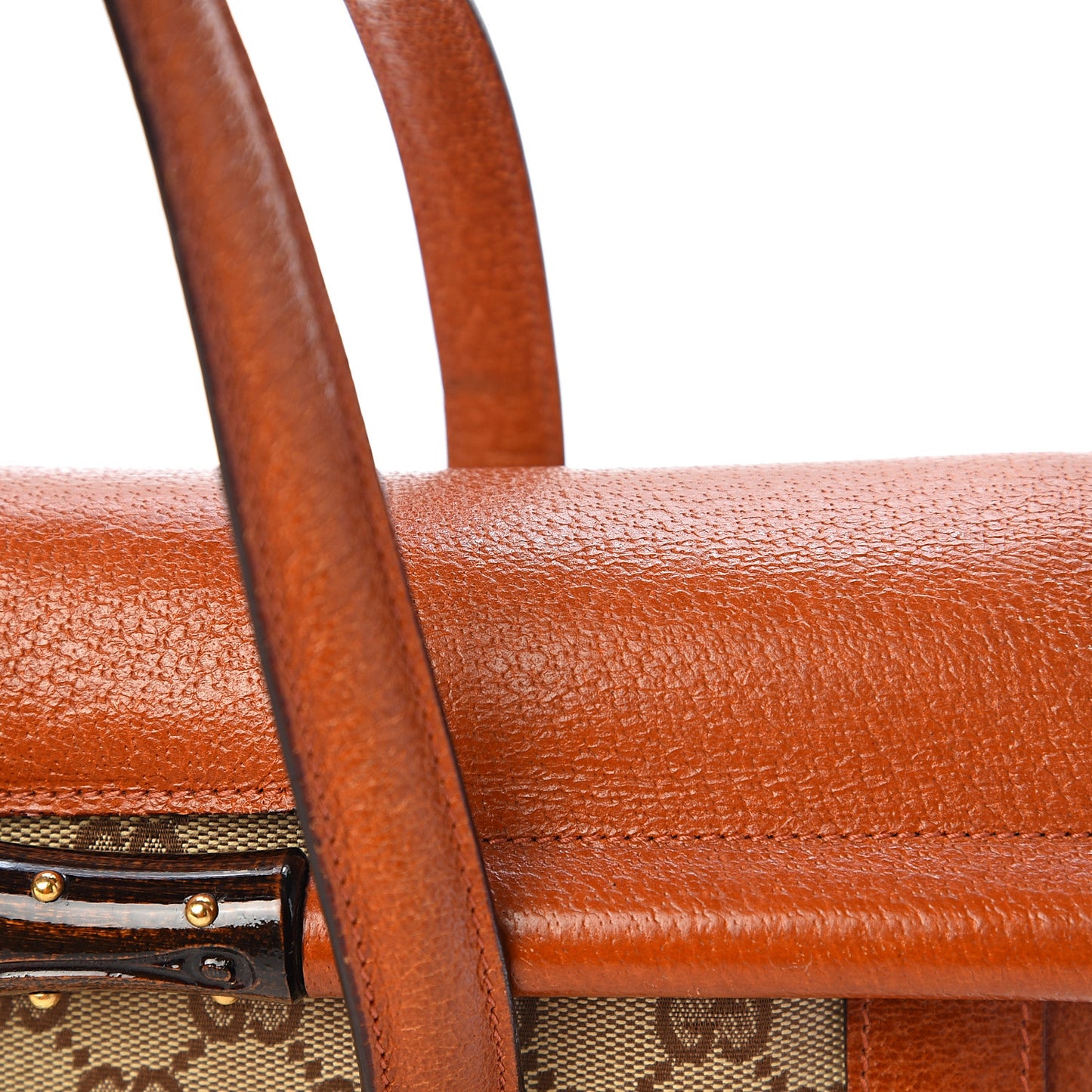 Monogram Bamboo Bullet Satchel Brown