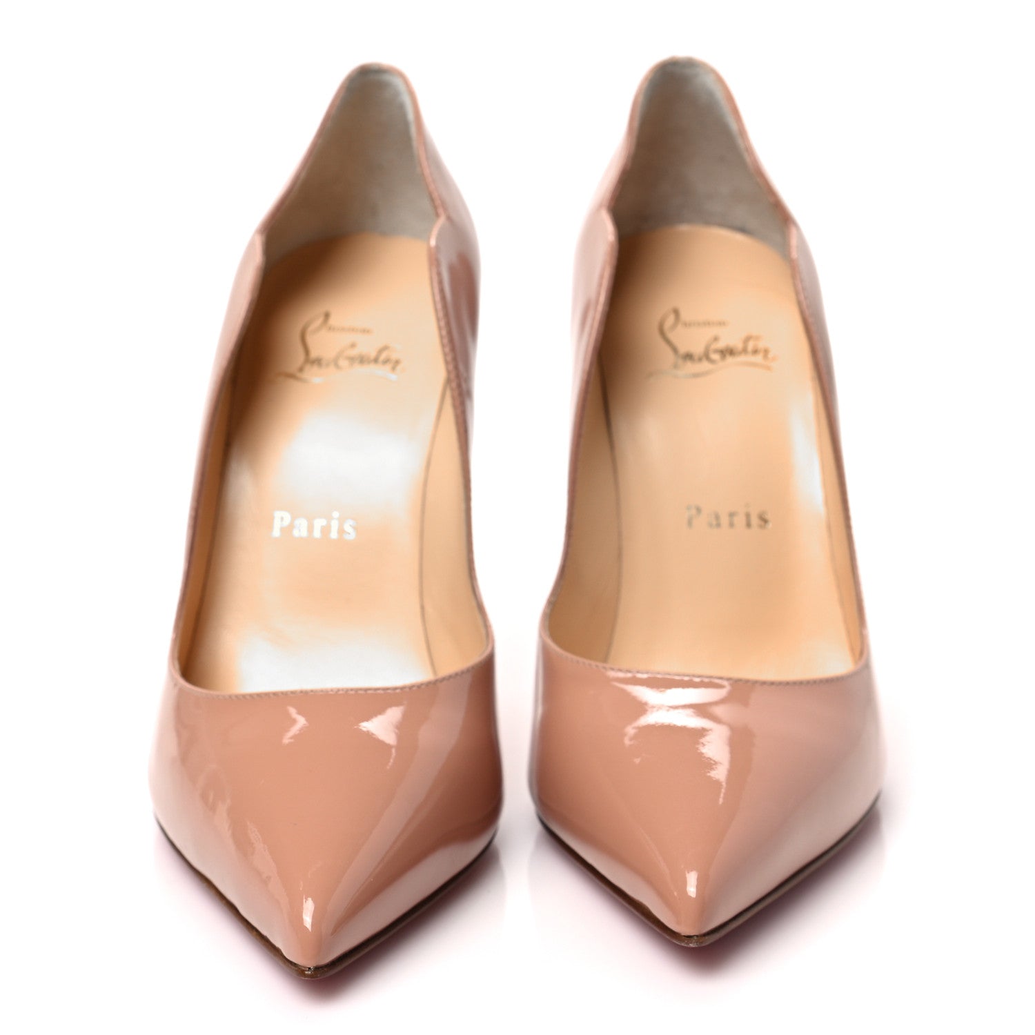 Christian Louboutin Patent Hot Chick 100 Pumps 37 Nude 2 of 7