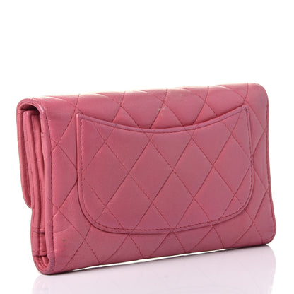 Chanel Lambskin Quilted Large Flap Wallet Pink 2 of 4
