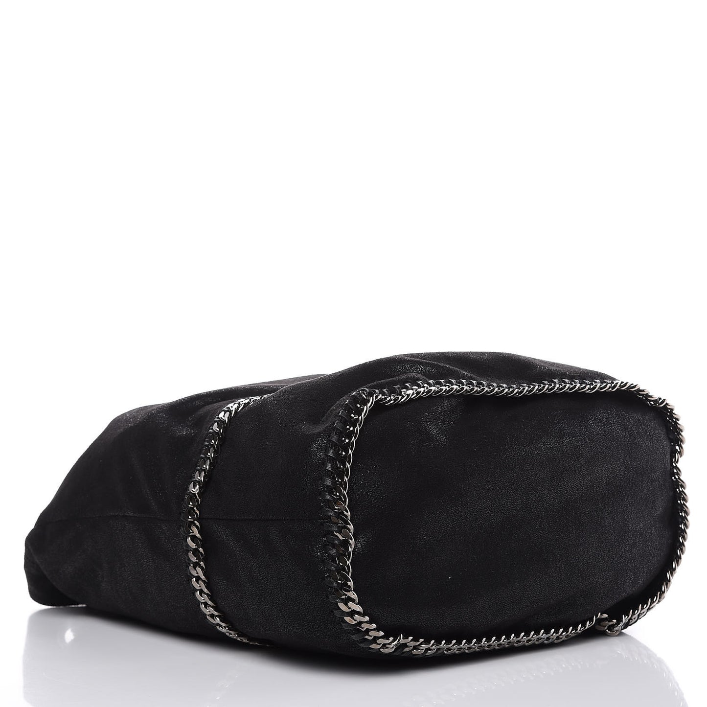Chamois Shiny Dotted Large Falabella Bucket Bag Ruthenium