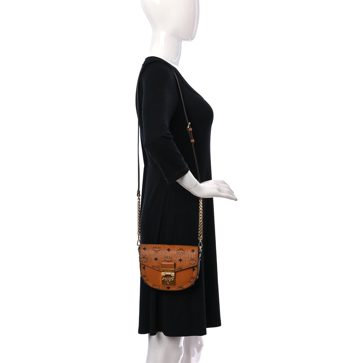 MCM Visetos Mini Patricia Crossbody Bag Cognac 2 of 10