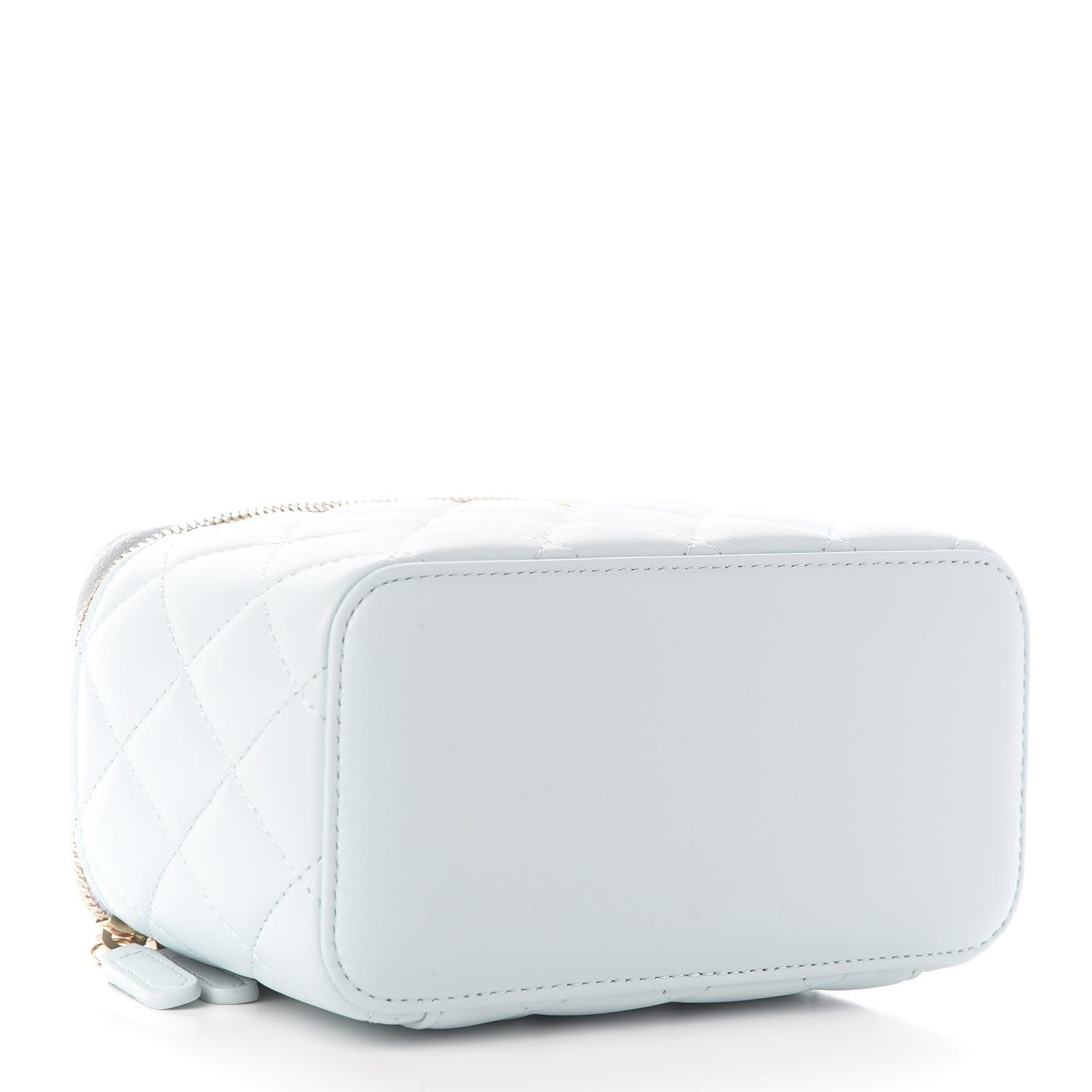 Chanel Lambskin Quilted Small Top Handle Vanity Case With Chain Light Blue 4 of 9