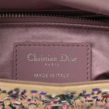 Christian Dior Satin Embroidered Beaded Mini Lady Dior Pink Multicolor 6 of 15