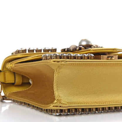Gucci Satin Crystal Mini Bee Broadway Shoulder Bag Gold 8 of 10