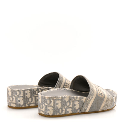 Christian Dior Oblique D-Way Platform Sandals 38 Grey Stone 5 of 10