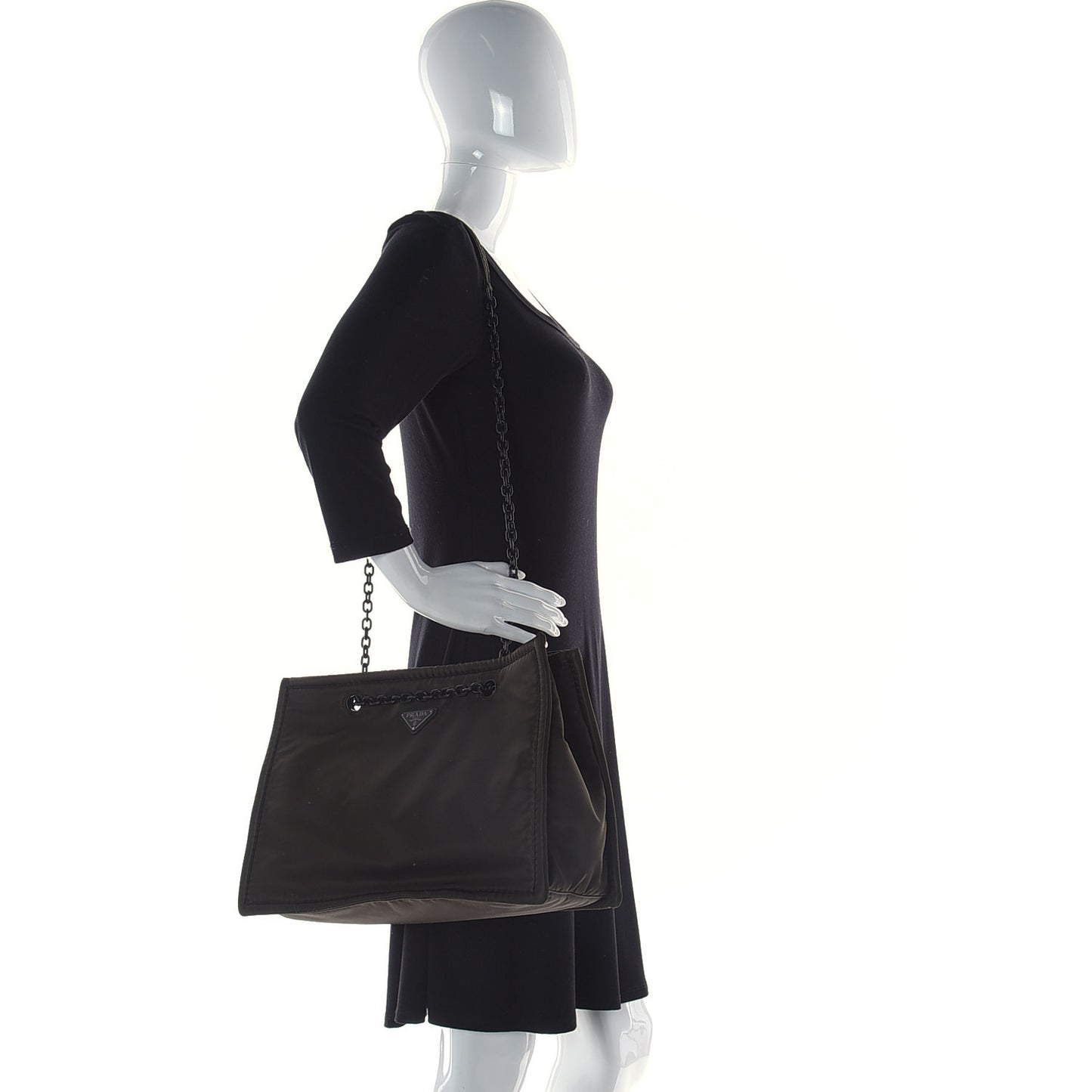 Tessuto Nylon Chain Tote Mimetico