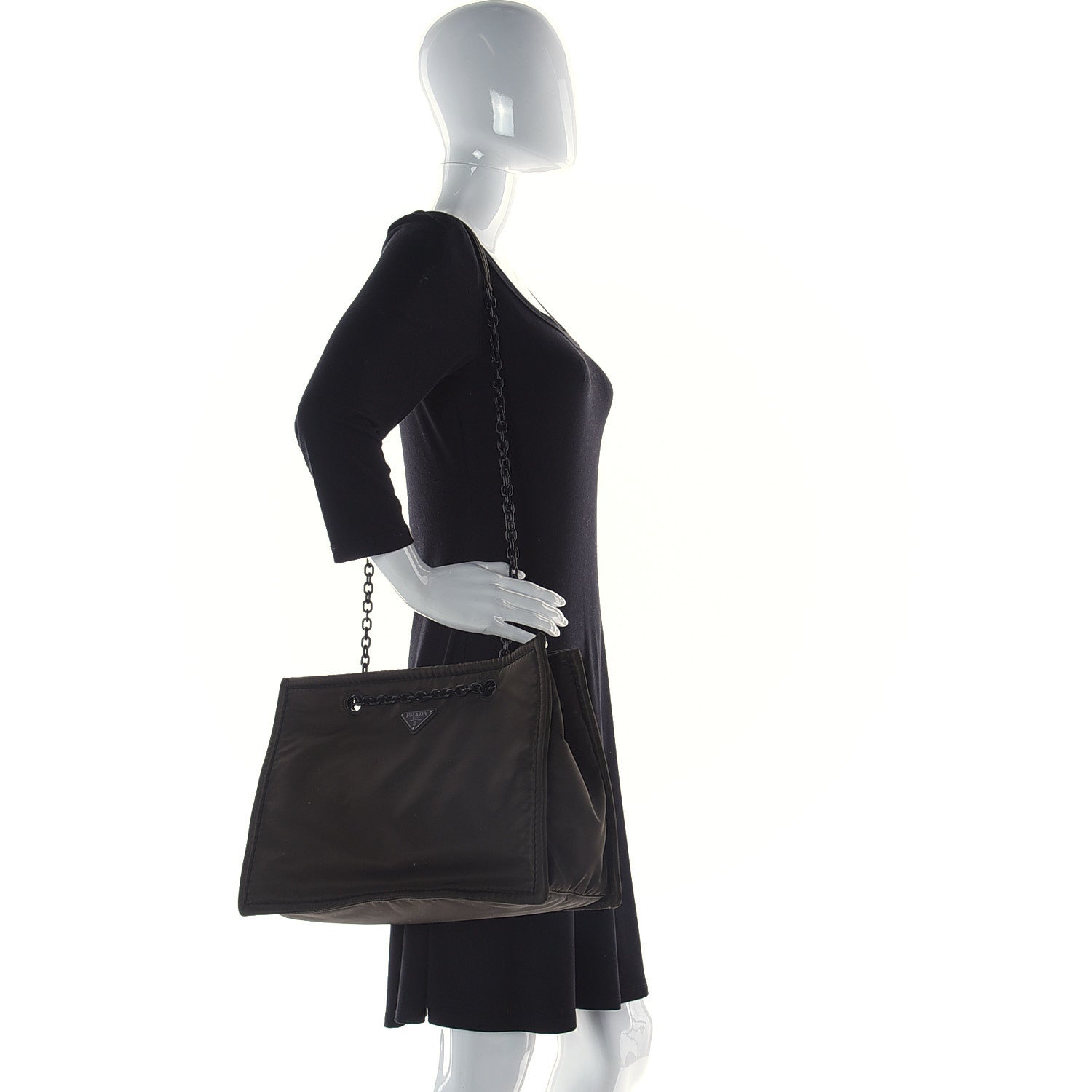 Prada Tessuto Nylon Chain Tote Mimetico 2 of 11