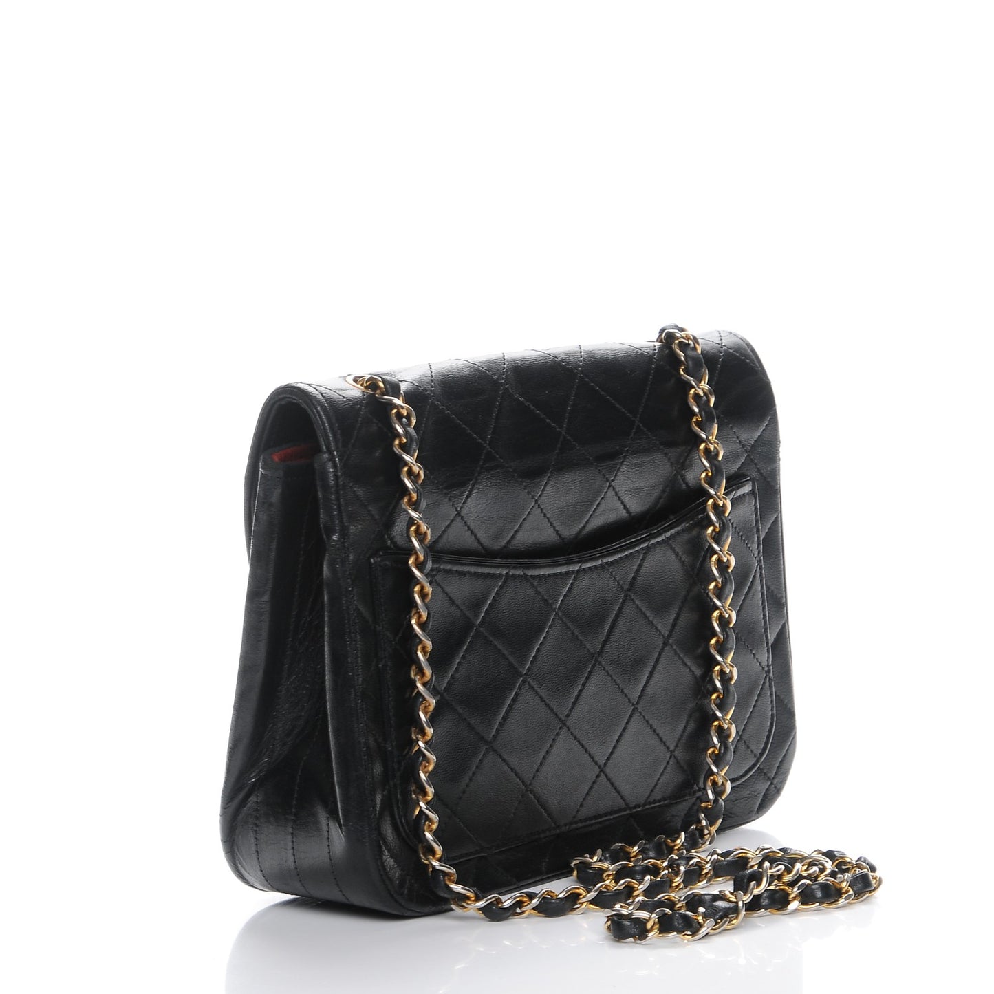 Lambskin Quilted Small Single Flap Black