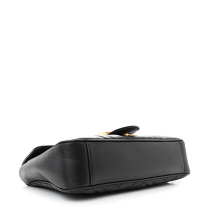 Gucci Calfskin Matelasse Medium GG Marmont Shoulder Bag Black 4 of 11
