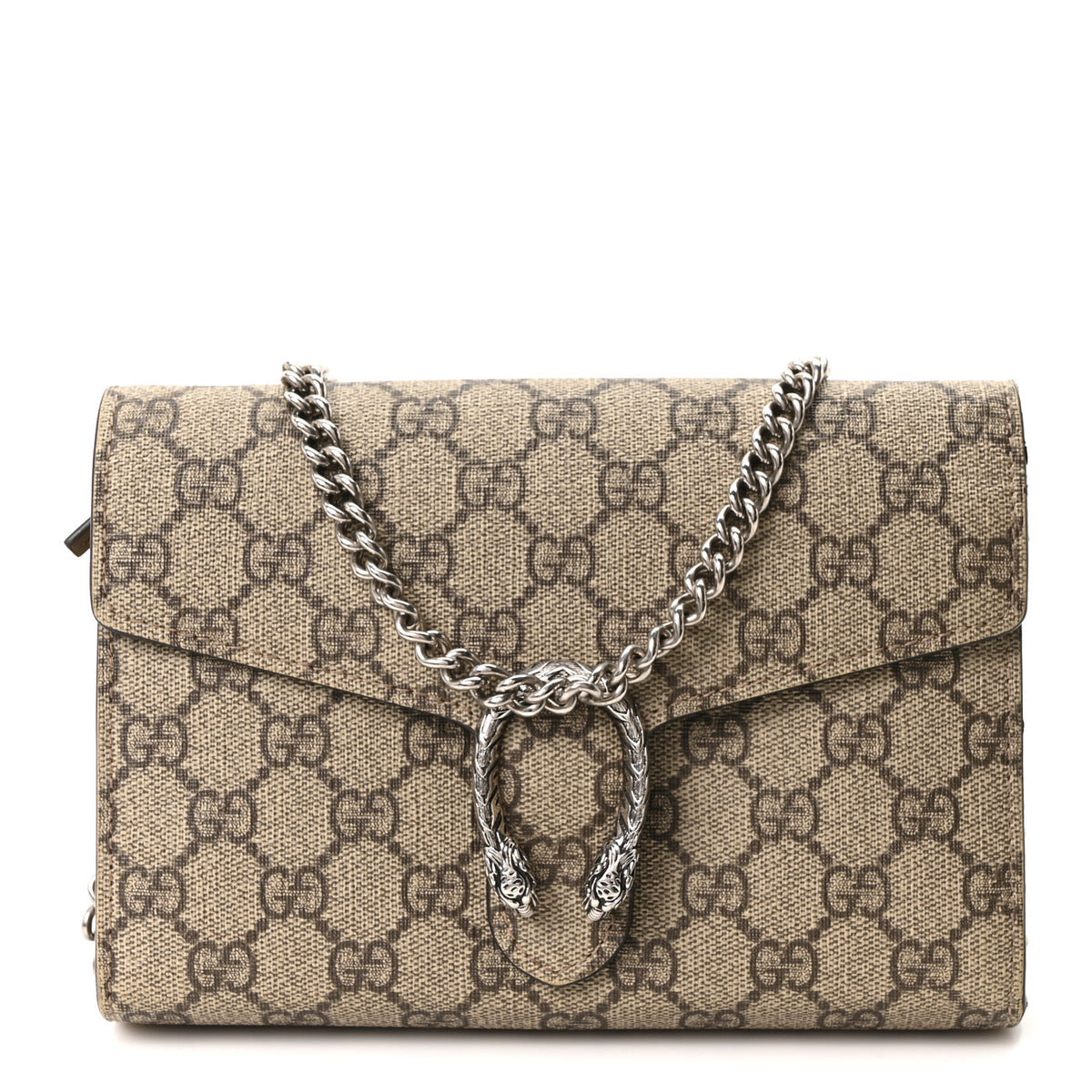 Gucci GG Supreme Monogram Mini Dionysus Chain Wallet Beige Taupe 1 of 10