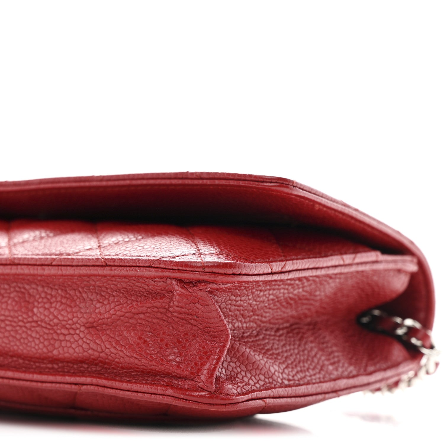 Chanel Caviar Quilted Wallet on Chain WOC Red 11 of 11