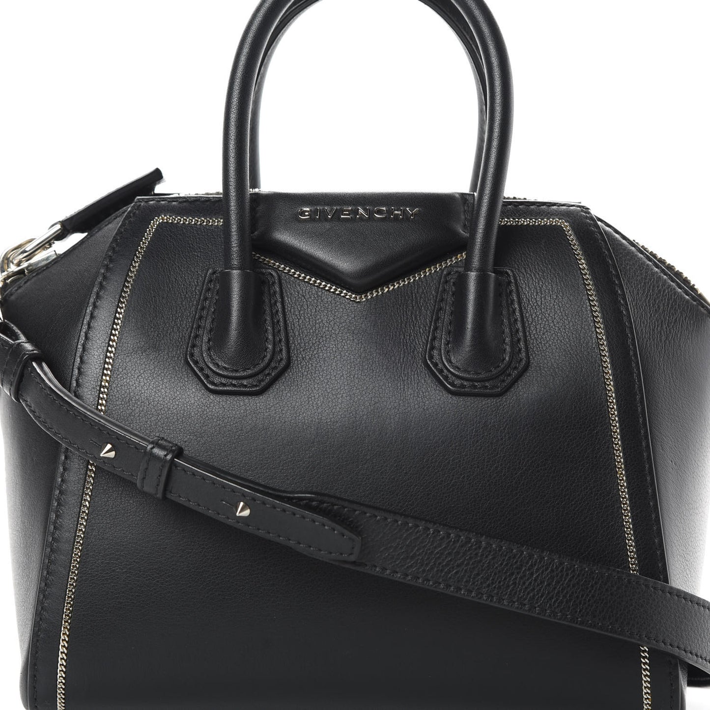 Calfskin Chain Detail Mini Antigona Black
