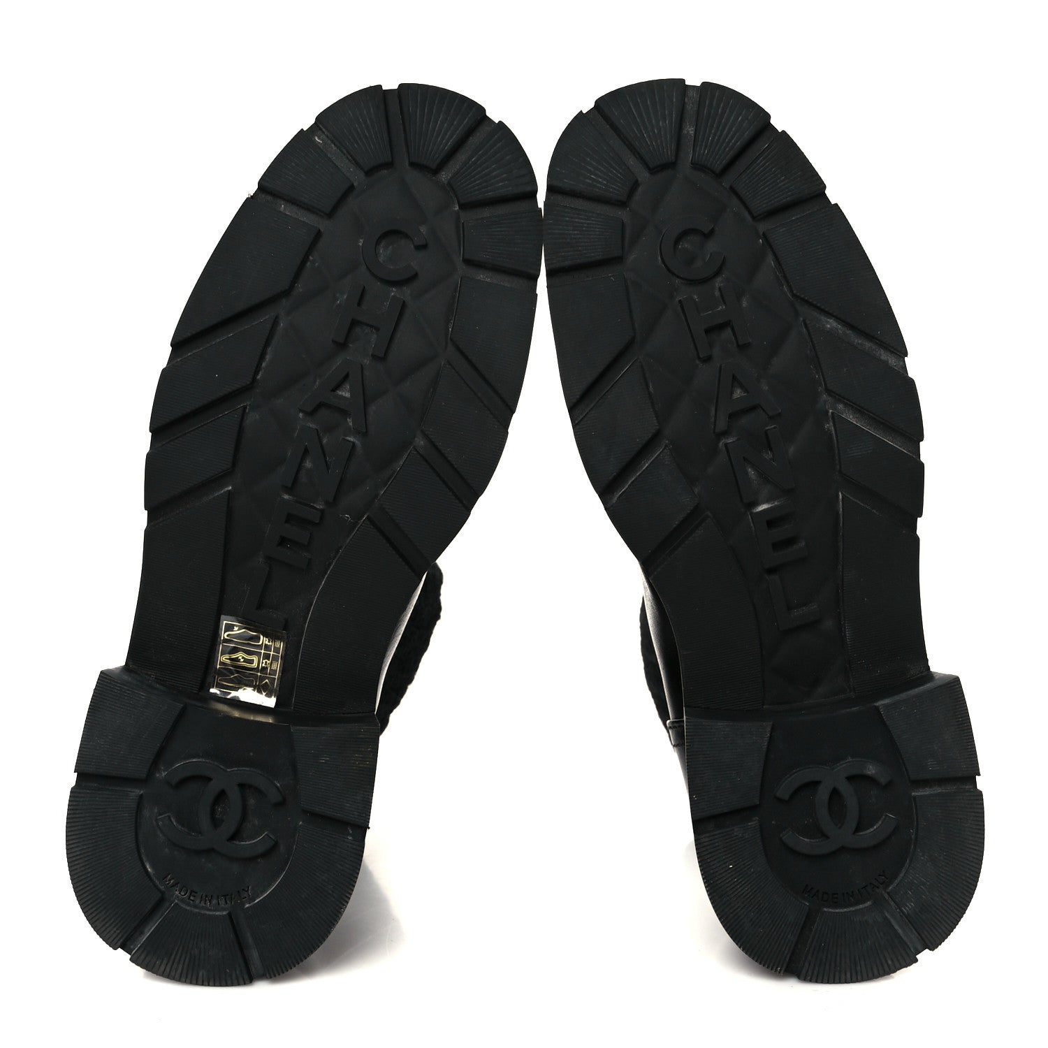 Chanel Calfskin Knit CC Short Boots 38 Black 6 of 10