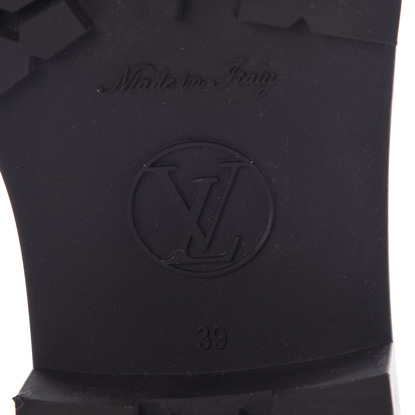 Rubber Embossed Monogram Drops Flat Half Boots 39 Black