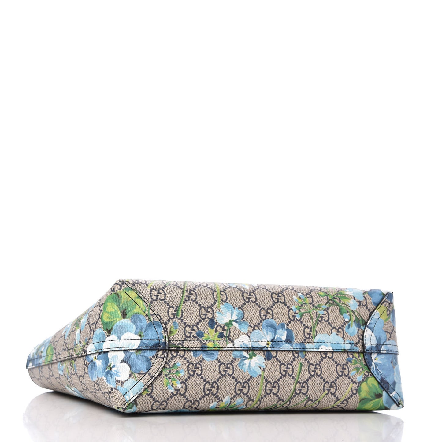 GG Supreme Monogram Blooms Small Reversible Tote Beige Blue Navy
