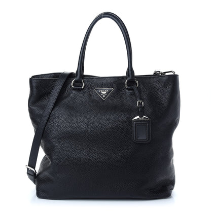 Prada Vitello Daino Shopping Tote Black 1 of 9