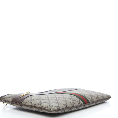 Gucci GG Supreme Monogram Large Ophidia Pouch Clutch Brown 3 of 7