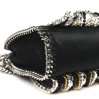 Stella McCartney Eco Satin Tiny Crystal Fringe Falabella Tote Black 9 of 10