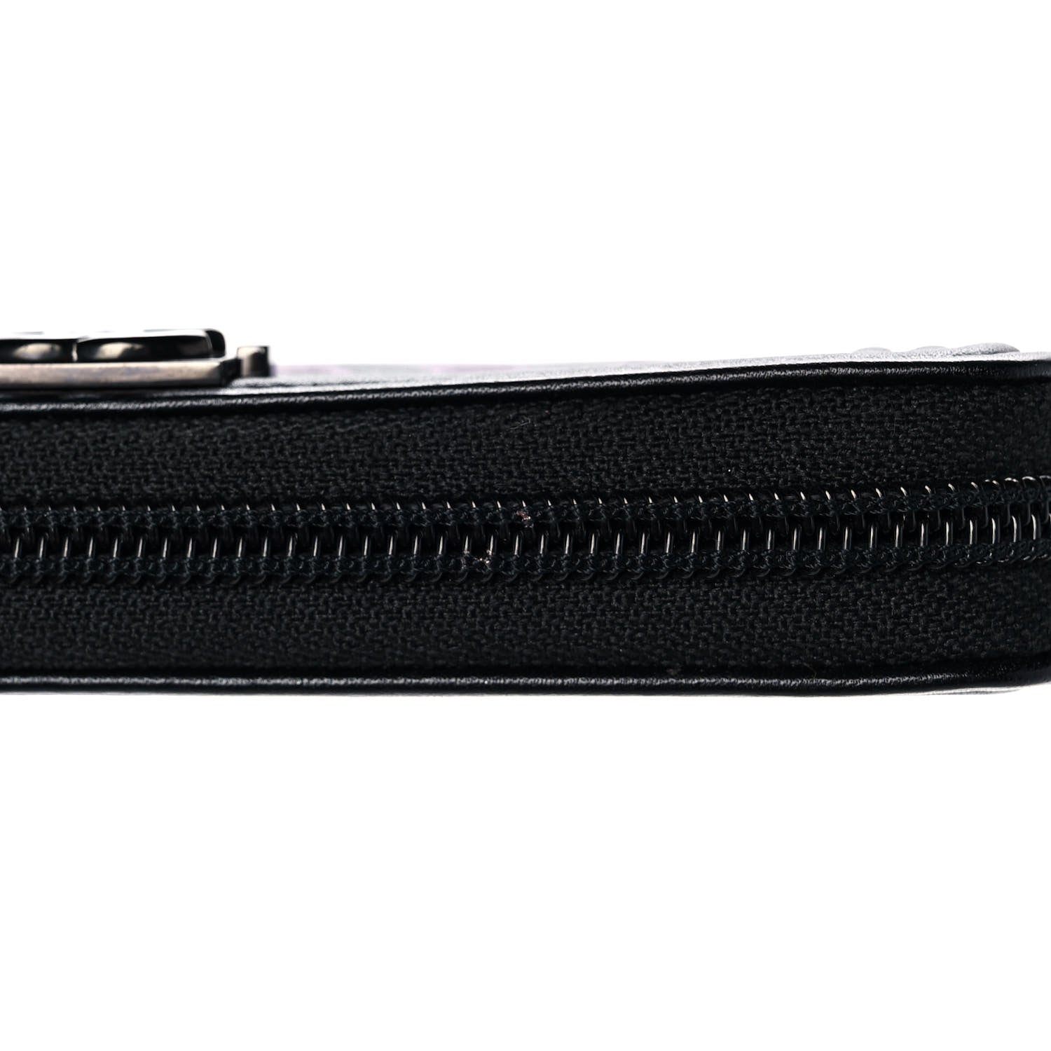 Chanel Calfskin Painted Chevron Embossed Small Boy Zip Wallet Black 13 of 14