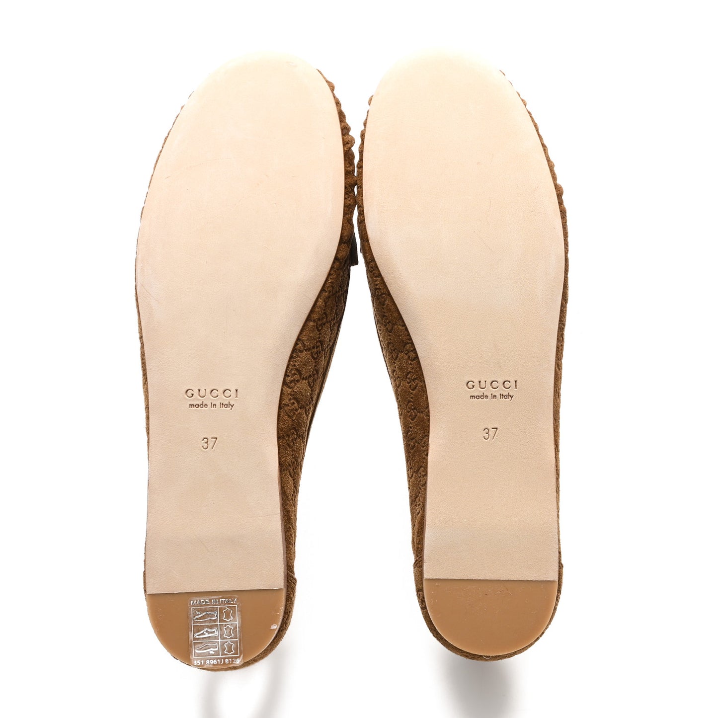 Suede Micro GG Horsebit Womens Kensington Moccasin Loafers 37 Cuoio
