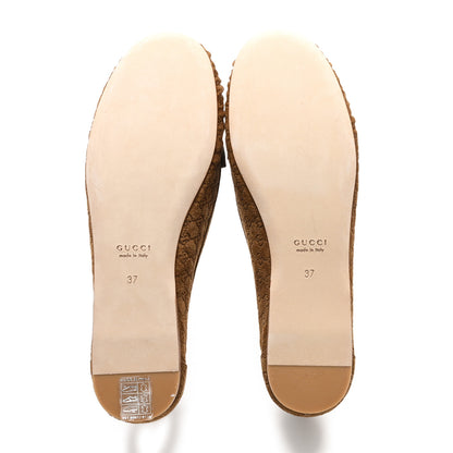 Gucci Suede Micro GG Horsebit Womens Kensington Moccasin Loafers 37 Cuoio 6 of 10