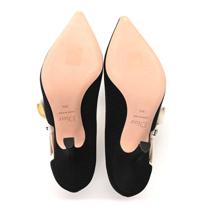 Christian Dior Technical Canvas Ribbon J Adior Slingback 100mm Pumps 38.5 Black 6 of 8