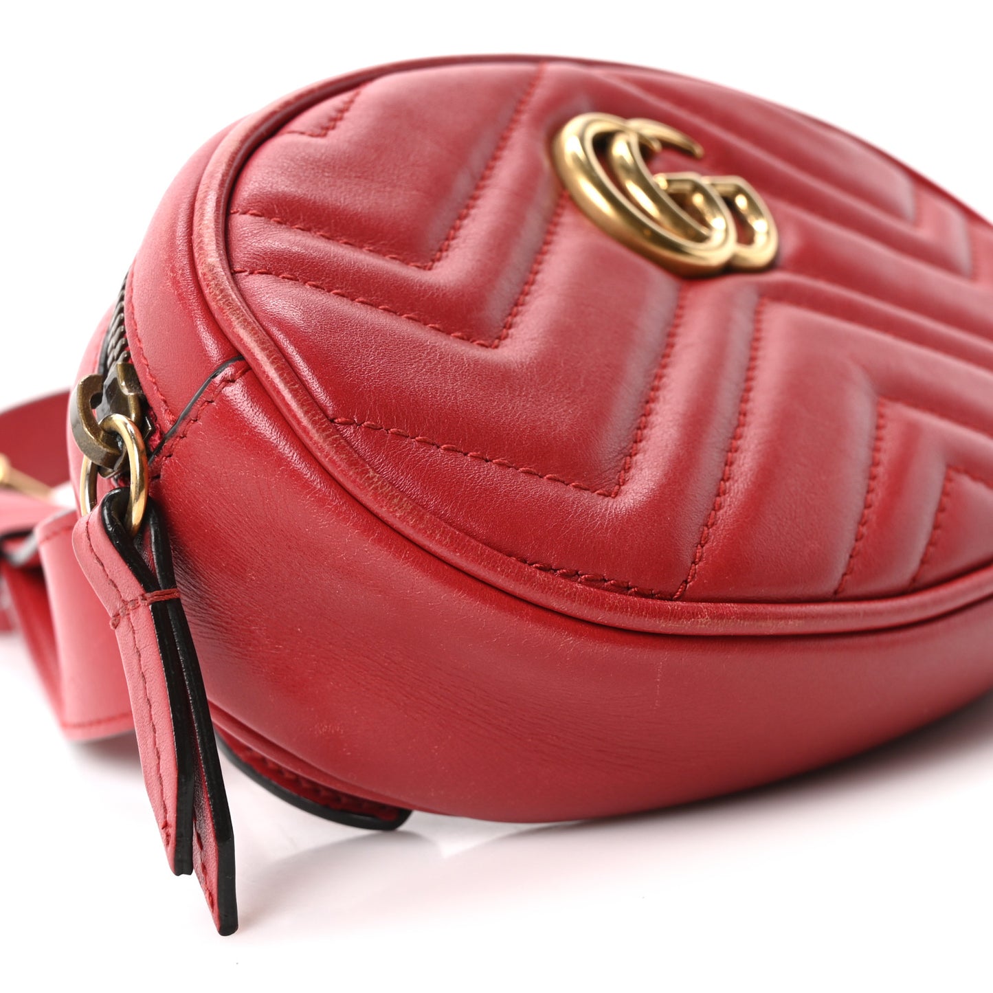 Calfskin Matelasse GG Marmont Belt Bag 85 34 Hibiscus Red