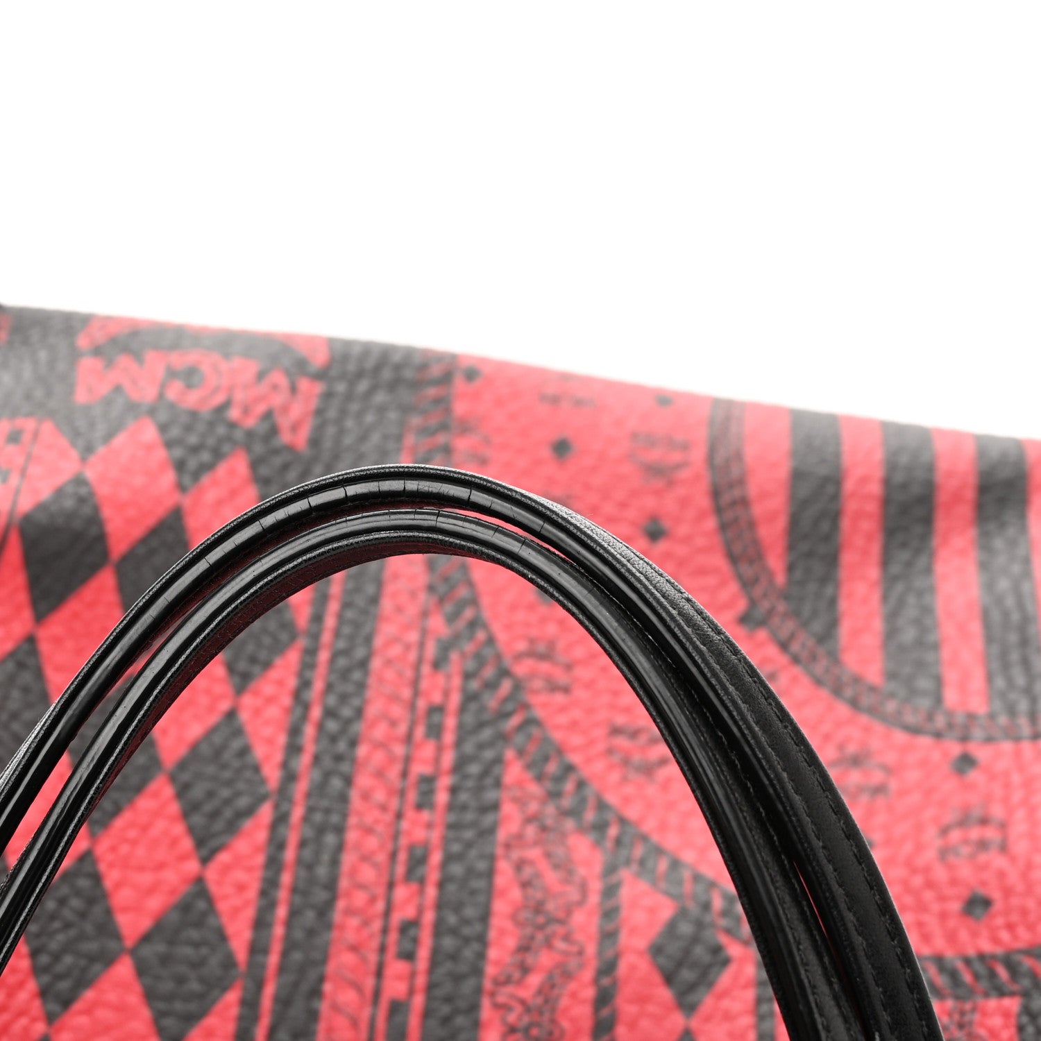 MCM Visetos Baroque Print Kira North South Shopper Tote Red 22 of 22