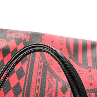 MCM Visetos Baroque Print Kira North South Shopper Tote Red 22 of 22
