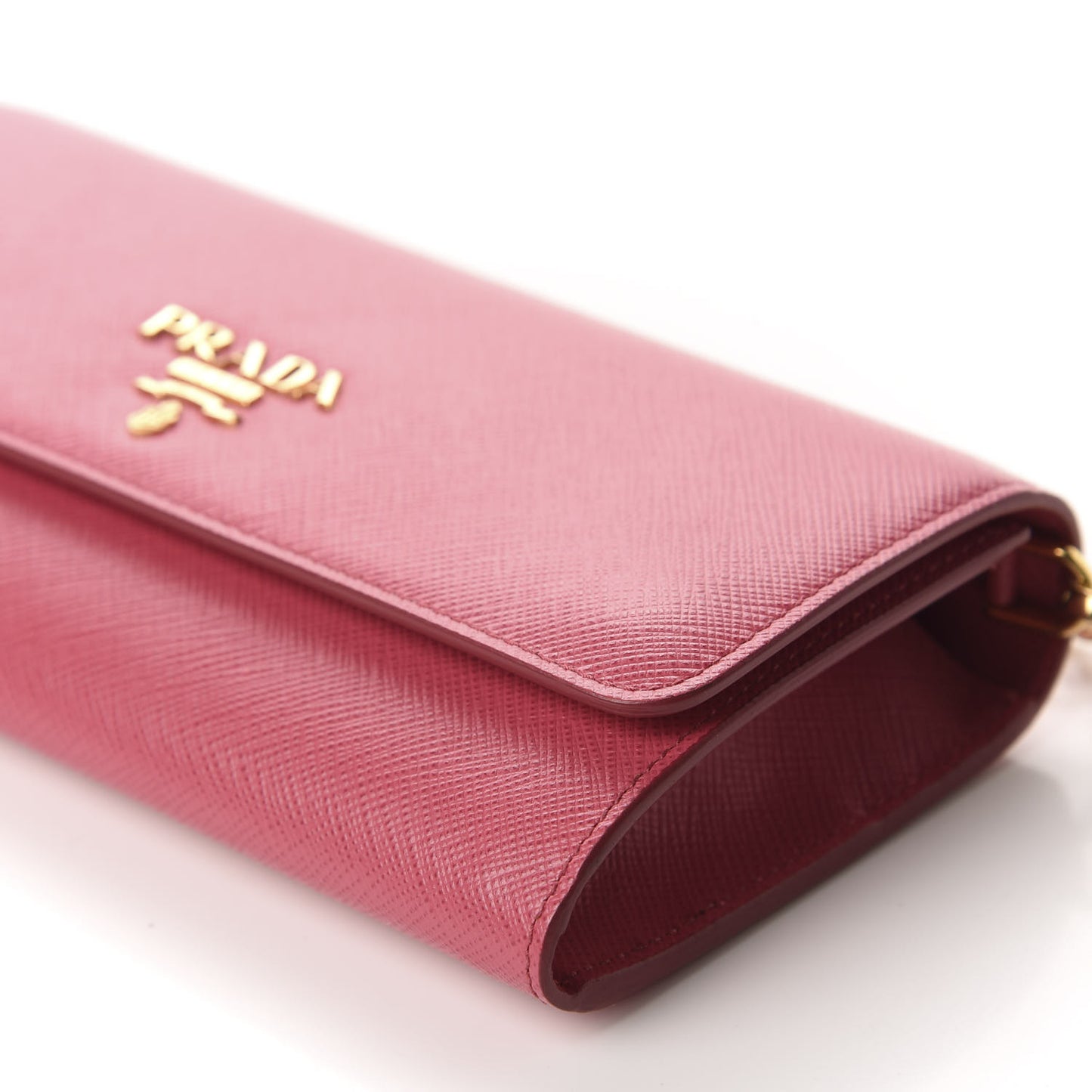 Saffiano Metal Oro Chain Wallet Peonia