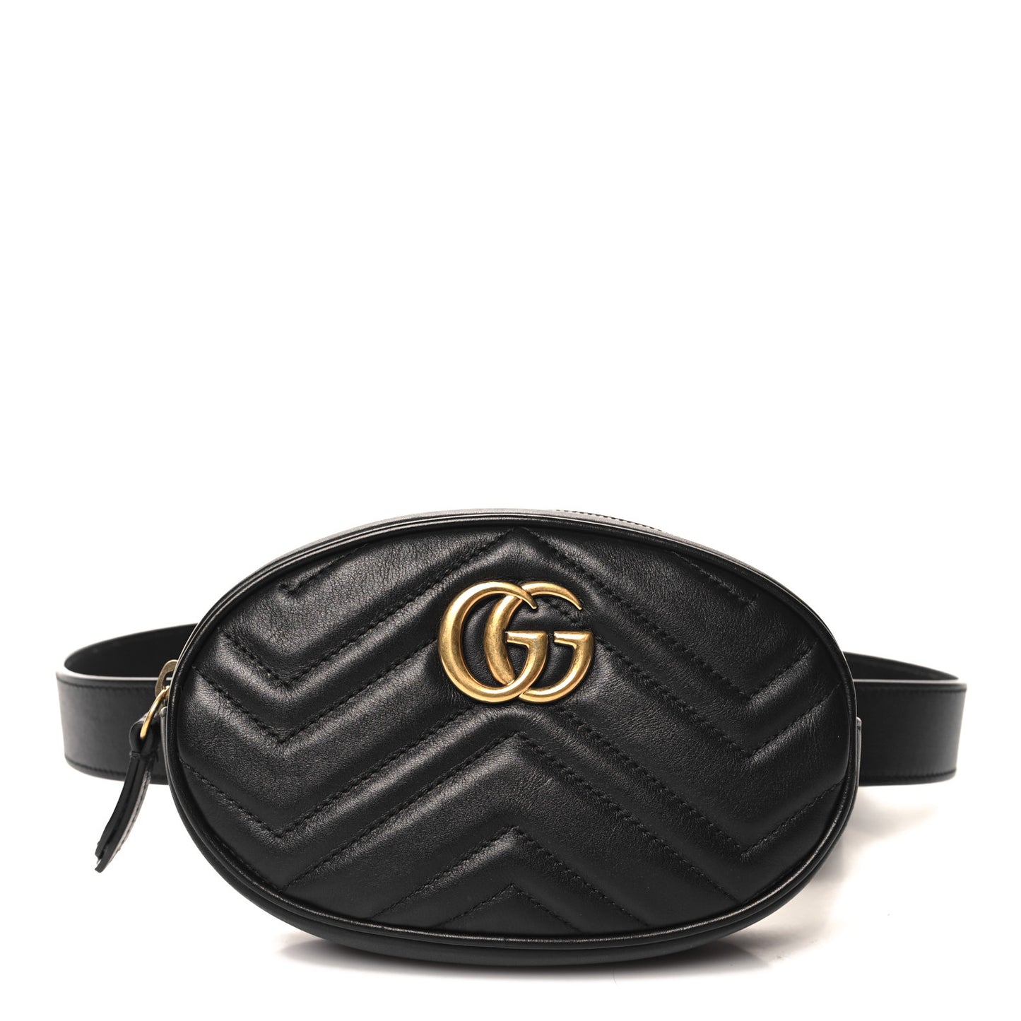 Calfskin Matelasse GG Marmont Belt Bag 85 34 Black