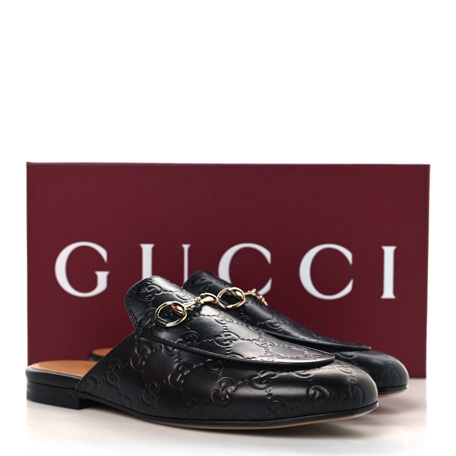 Gucci Glamour Calfskin Guccissima Womens Princetown Slippers 37.5 Black 10 of 10