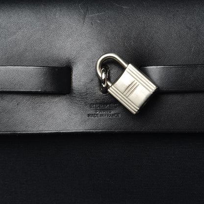 Hermes Toile Vache Calfskin Herbag 40 GM Black 7 of 14