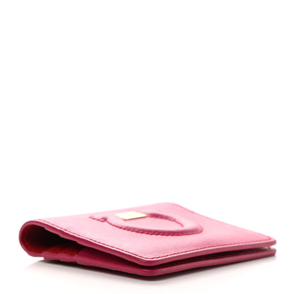 Salvatore Ferragamo Grained Calfskin Cardholder Wallet Fuchsia Red 4 of 8