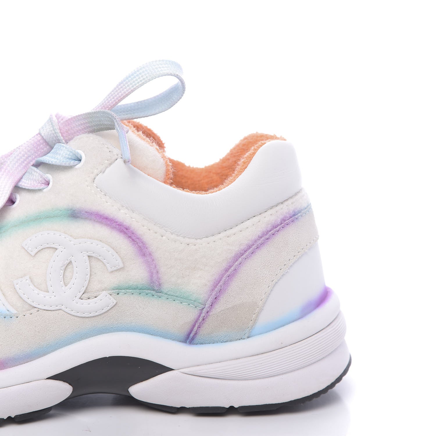 Chanel Wool Suede Calfskin CC Sneakers 37 Multicolor 9 of 10