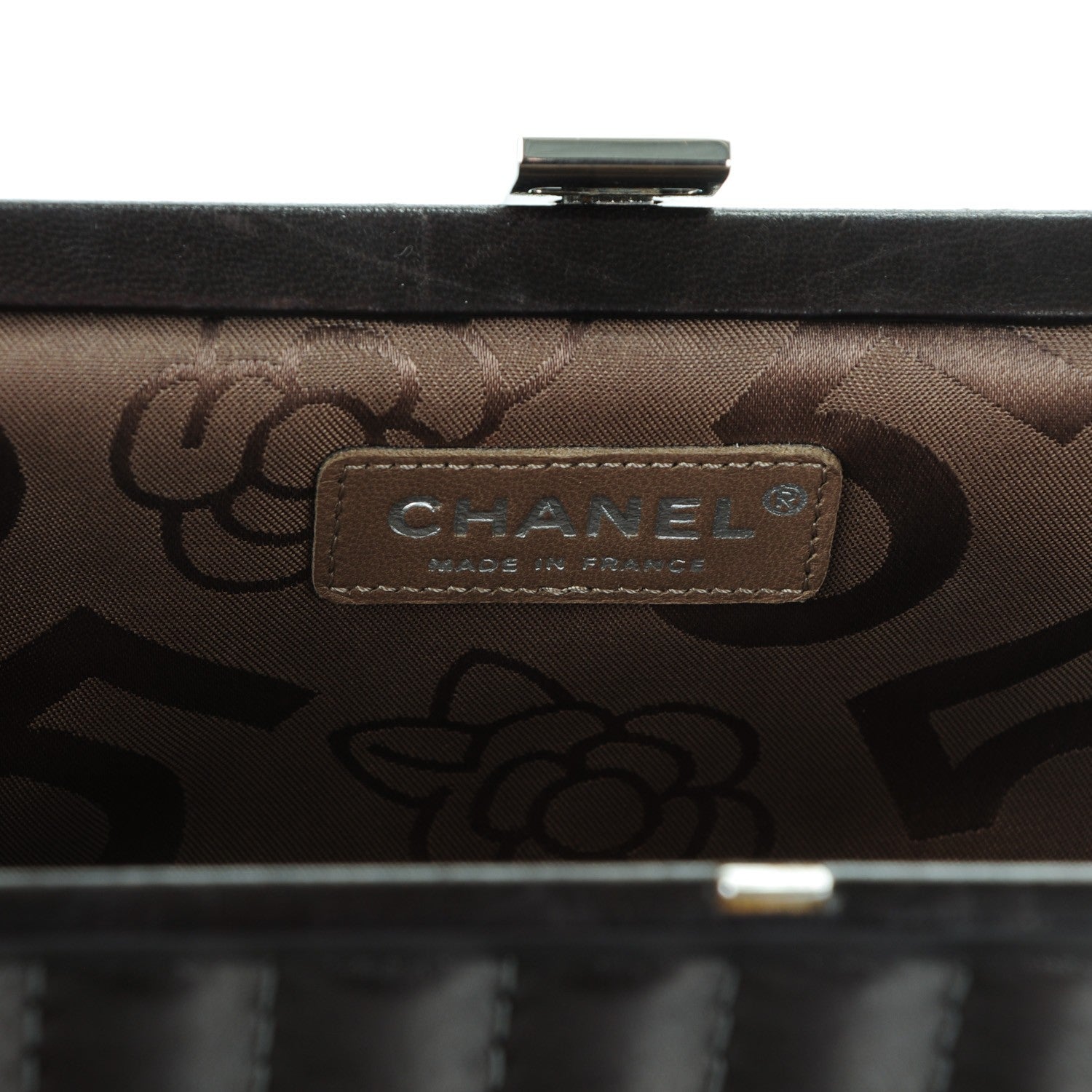 Chanel Lambskin Vertical Quilted Mademoiselle Clutch Marron Fonce 6 of 7