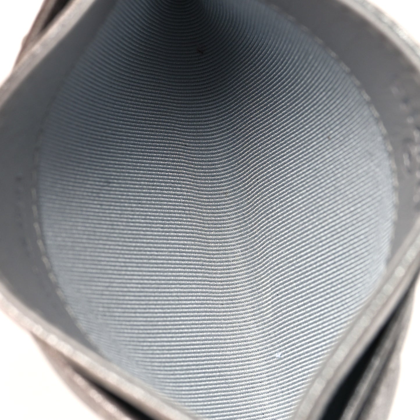 Metallic Lambskin Quilted Card Holder Silver