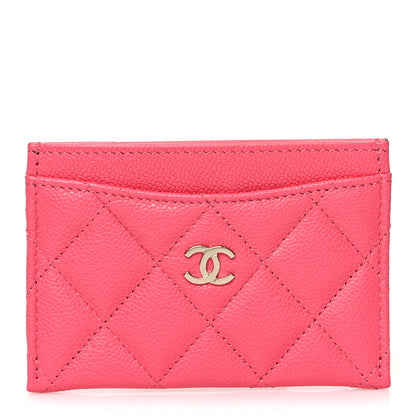 Chanel Caviar Quilted Card Holder Pink 1 of 9