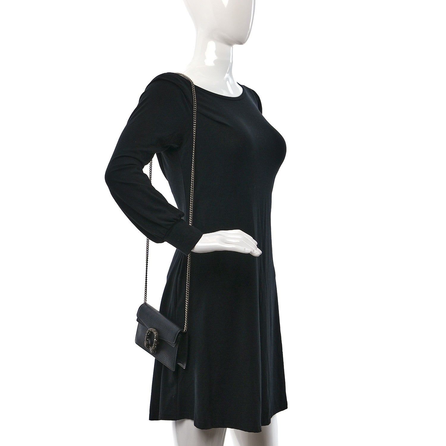 Gucci Calfskin Super Mini Dionysus Shoulder Bag Black 2 of 9