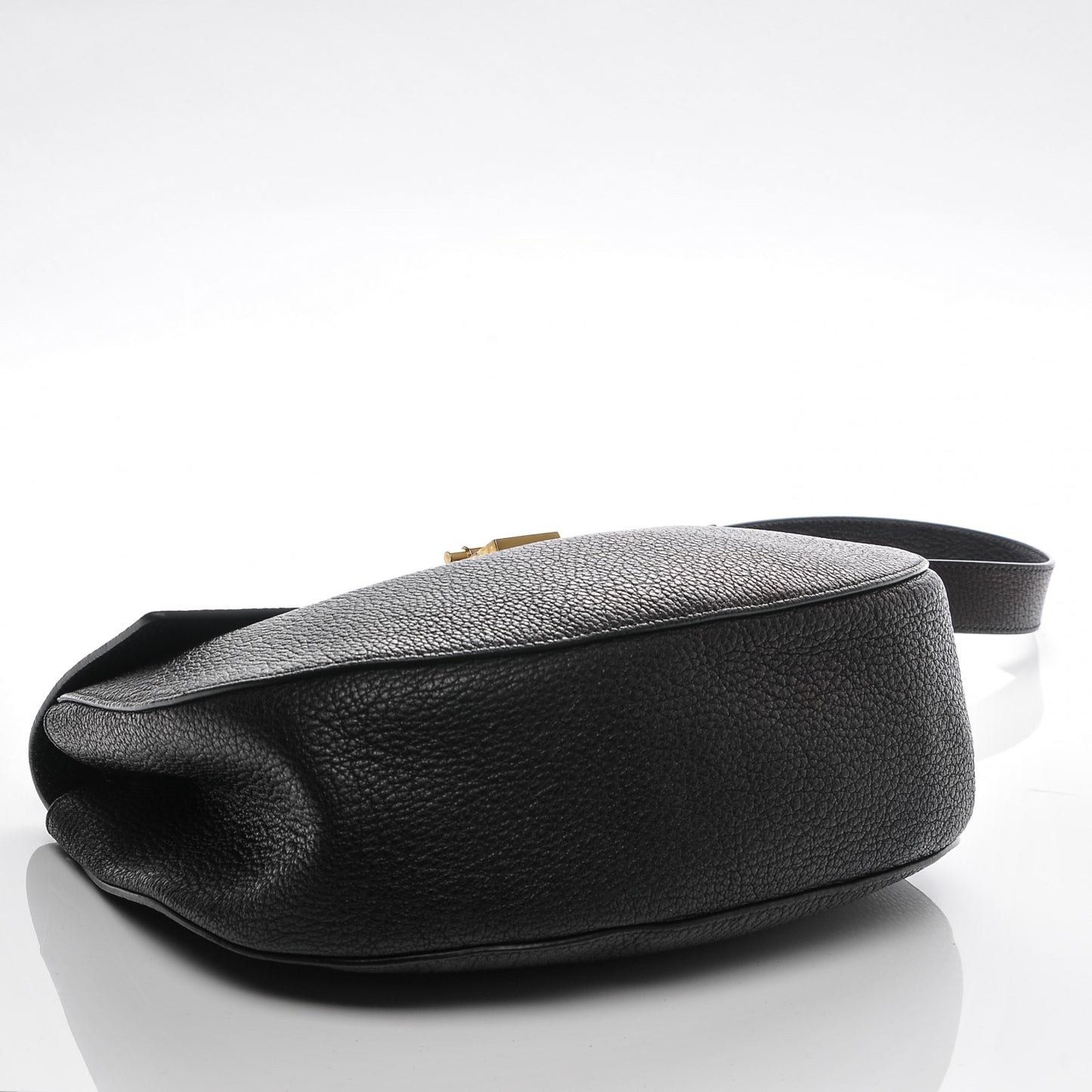 Grained Lambskin Large Drew Shoulder Bag Black