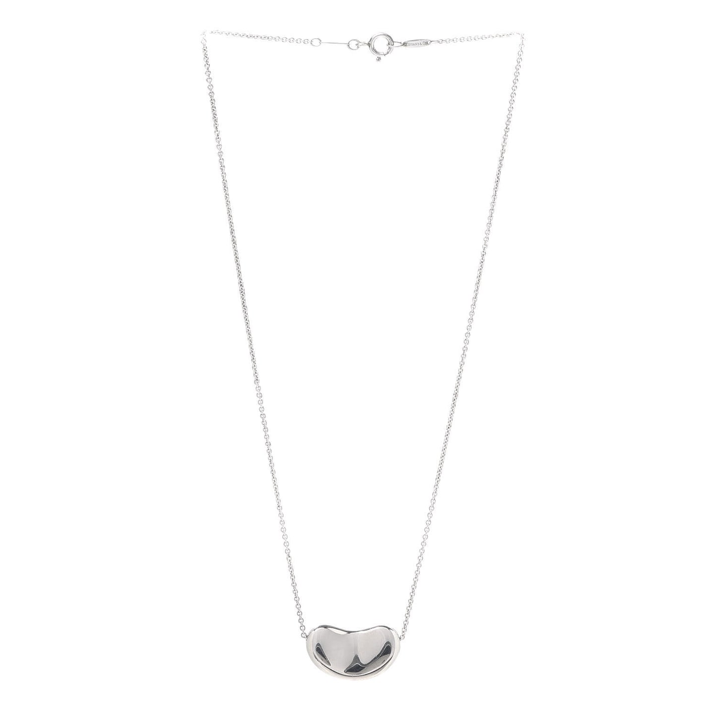 Sterling Silver 20mm Elsa Peretti Bean Pendant Necklace