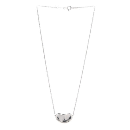 Tiffany Sterling Silver 20mm Elsa Peretti Bean Pendant Necklace 3 of 6